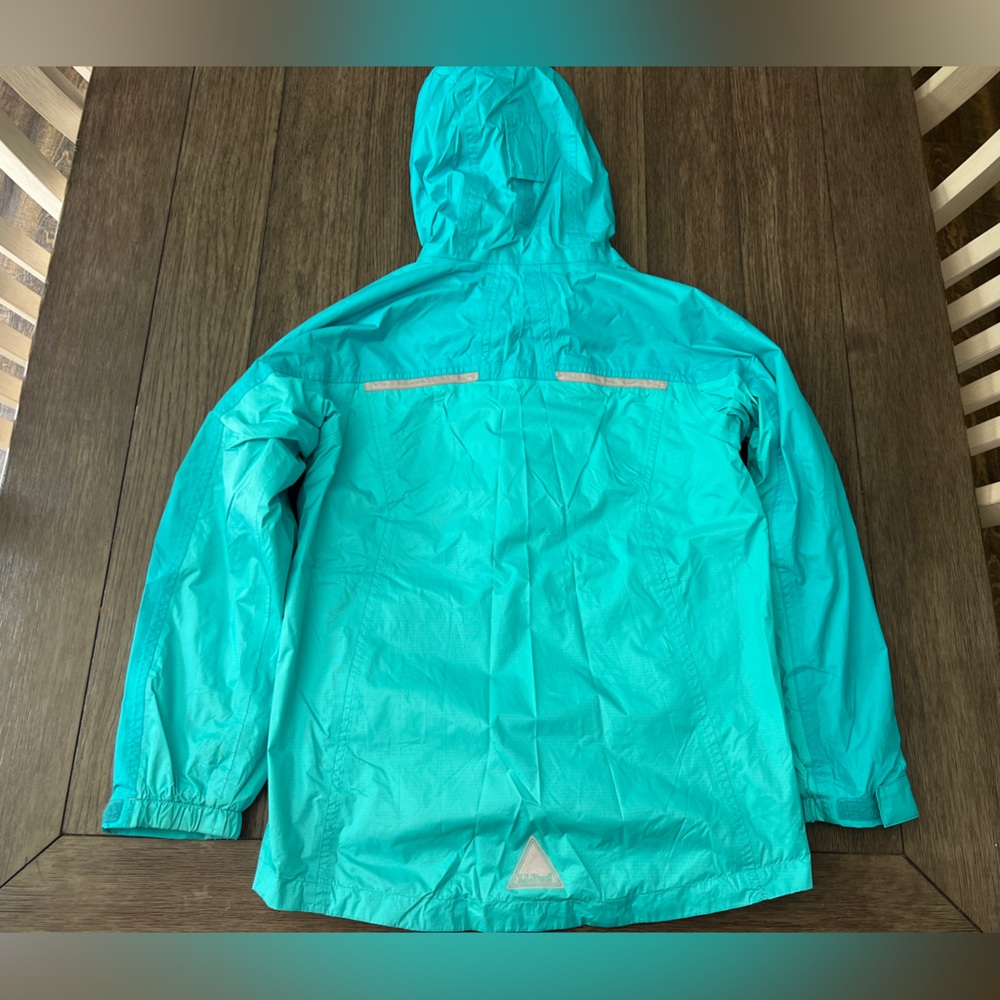 L.L. Bean Teal Fleece Lined Rain Jacket - Picture 2 of 3